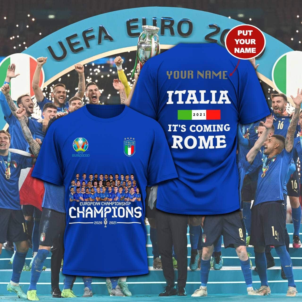 24 European Champions 2020 2021 Italia Its Come Rome T Shirt 1 2