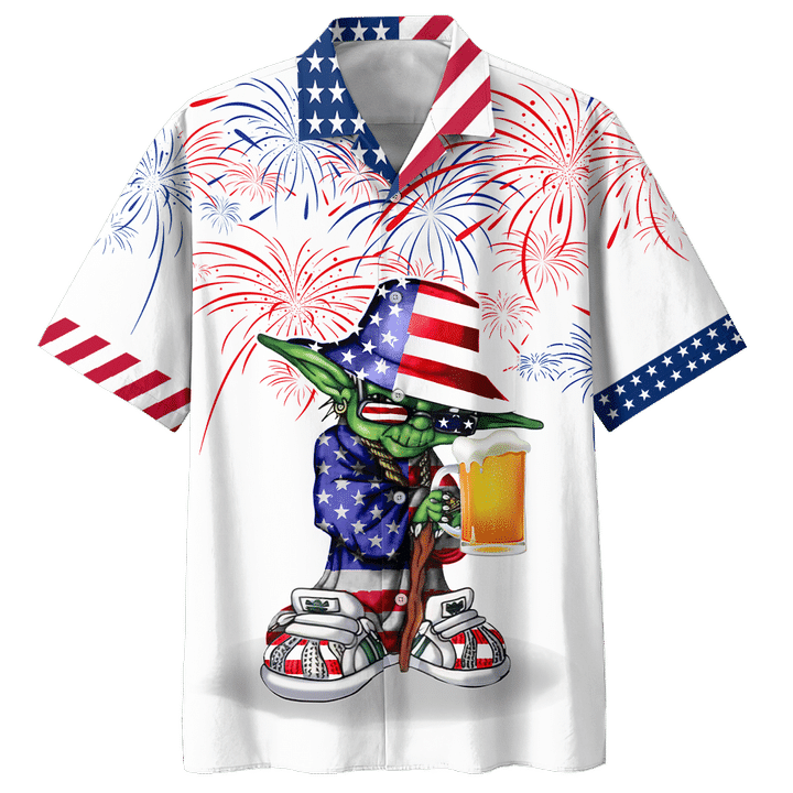 30-Yoda with beer america Hawaiian shirt (1)