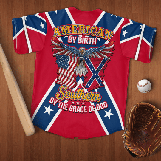 5 American By Birth Southern By The Grace Of God Baseball Jersey Shirt 5