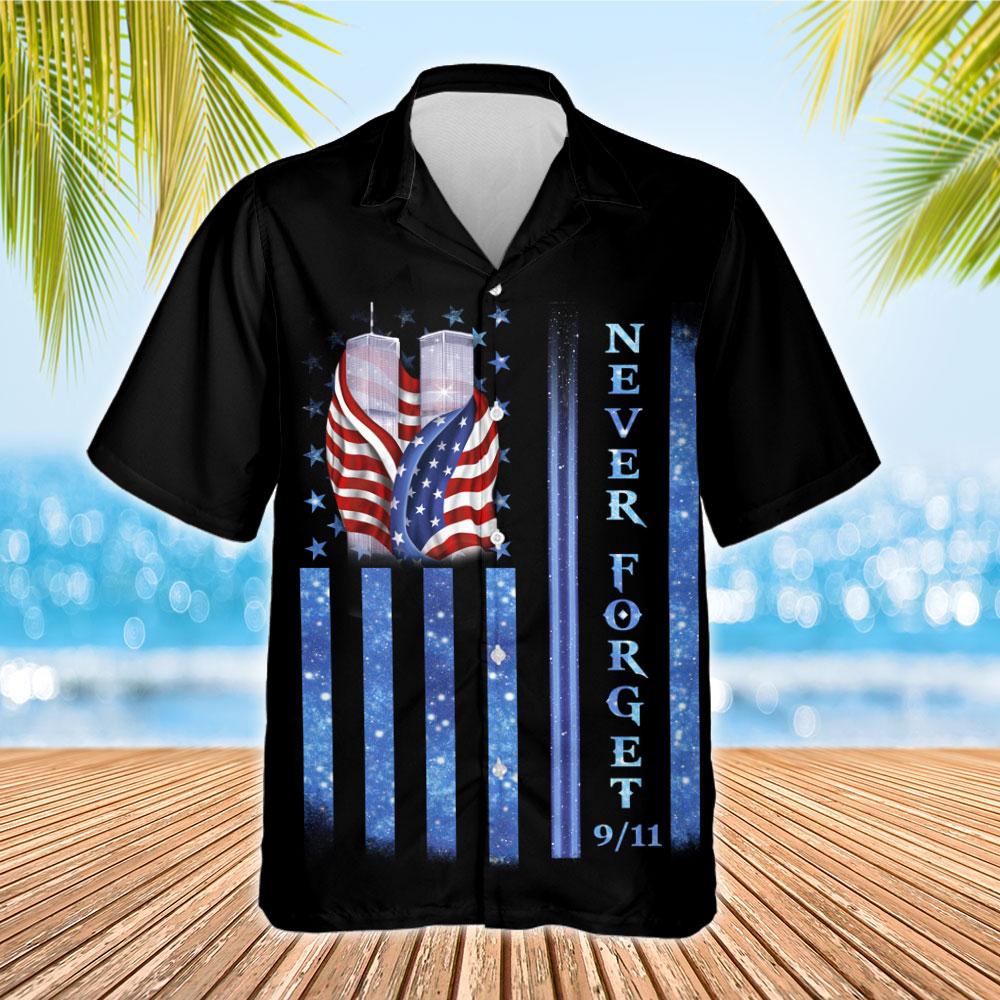 9 11 never forget memorial hawaiian shirt 2