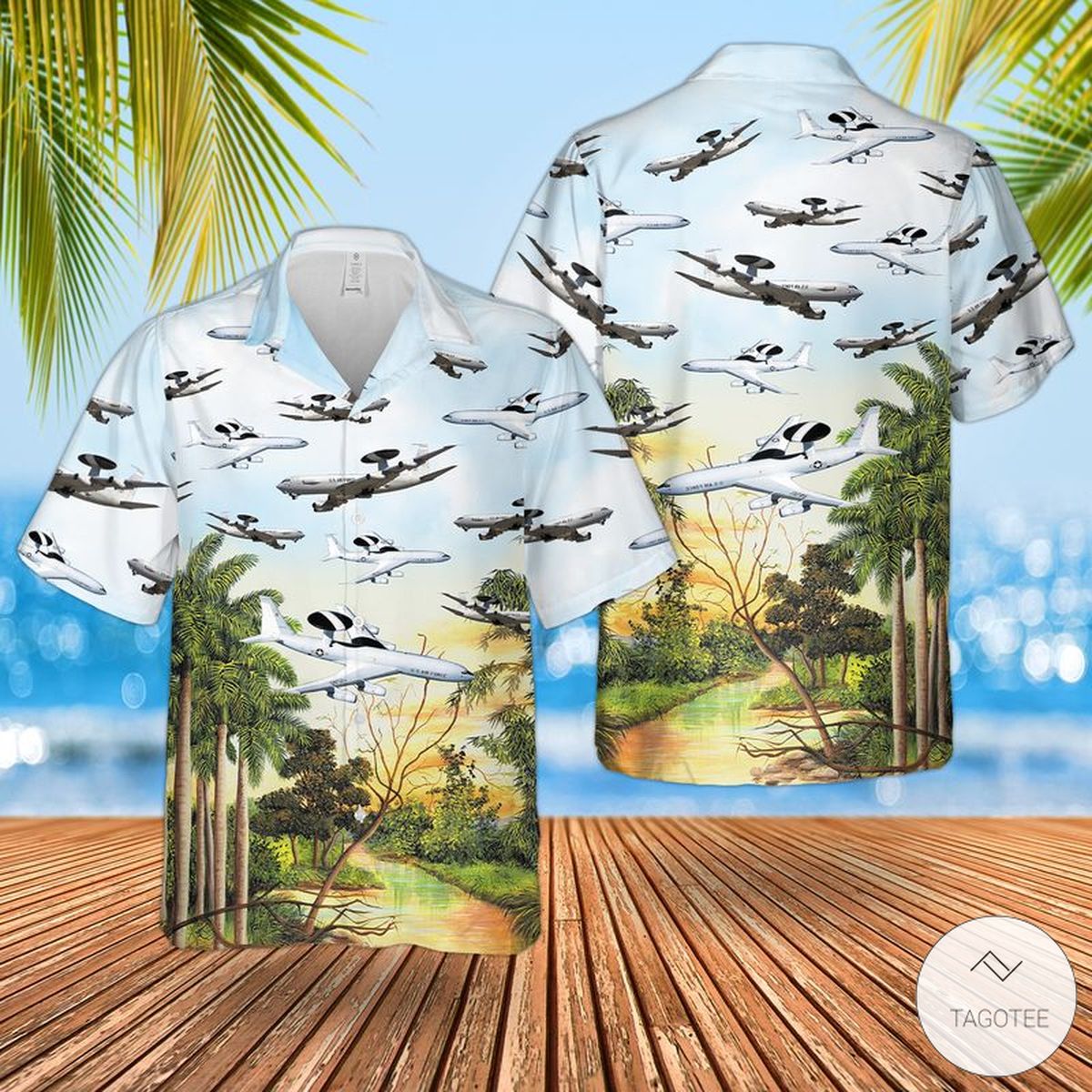 Air Force Boeing E-3 Sentry Hawaiian Shirt, Beach Shorts – TAGOTEE