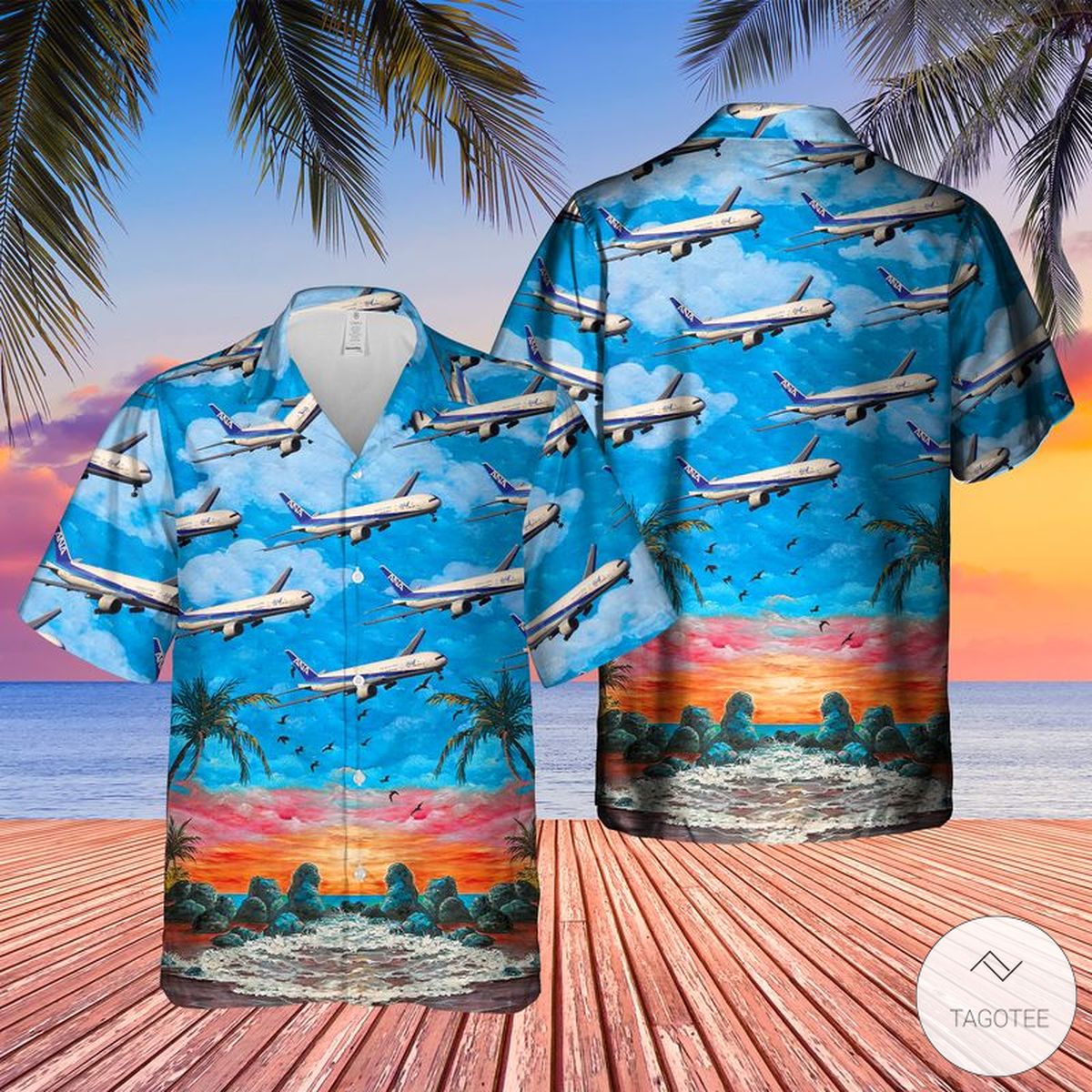 All Nippon Airways Boeing 777 381ER Hawaiian Shirt