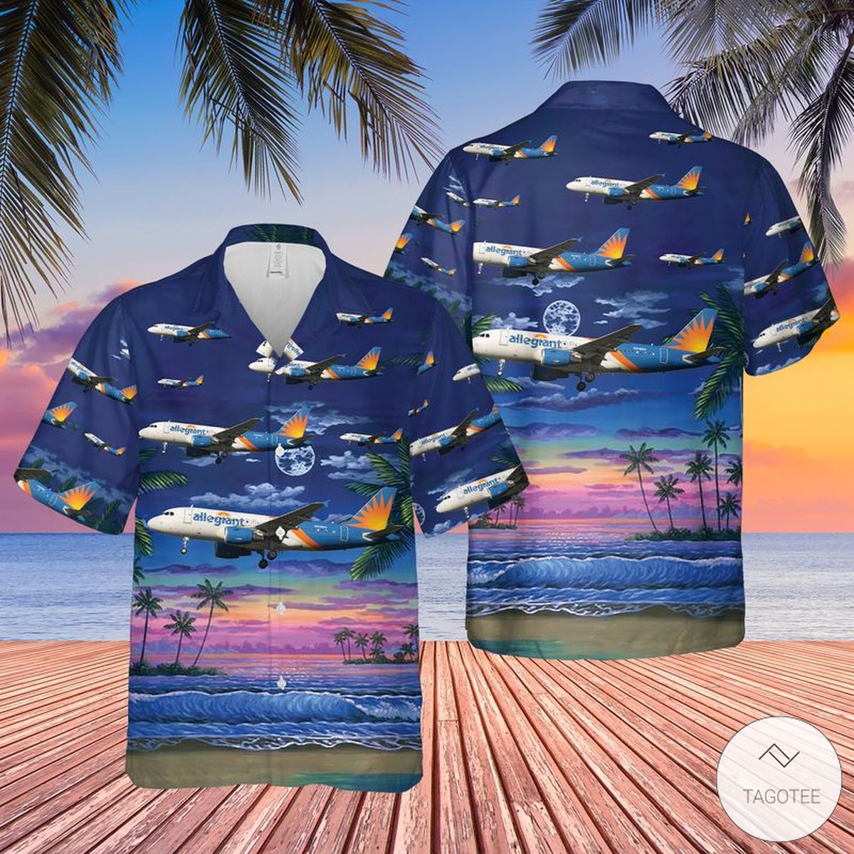 Allegiant Air Airbus A319-111 Hawaiian Shirt, Beach Shorts – TAGOTEE