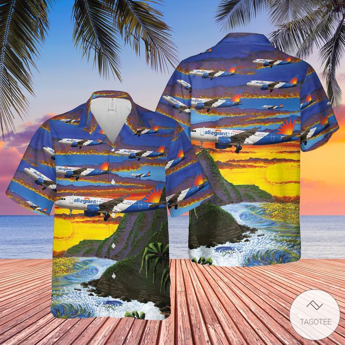 Allegiant Air Airbus A319-112 Hawaiian Shirt, Beach Shorts – TAGOTEE