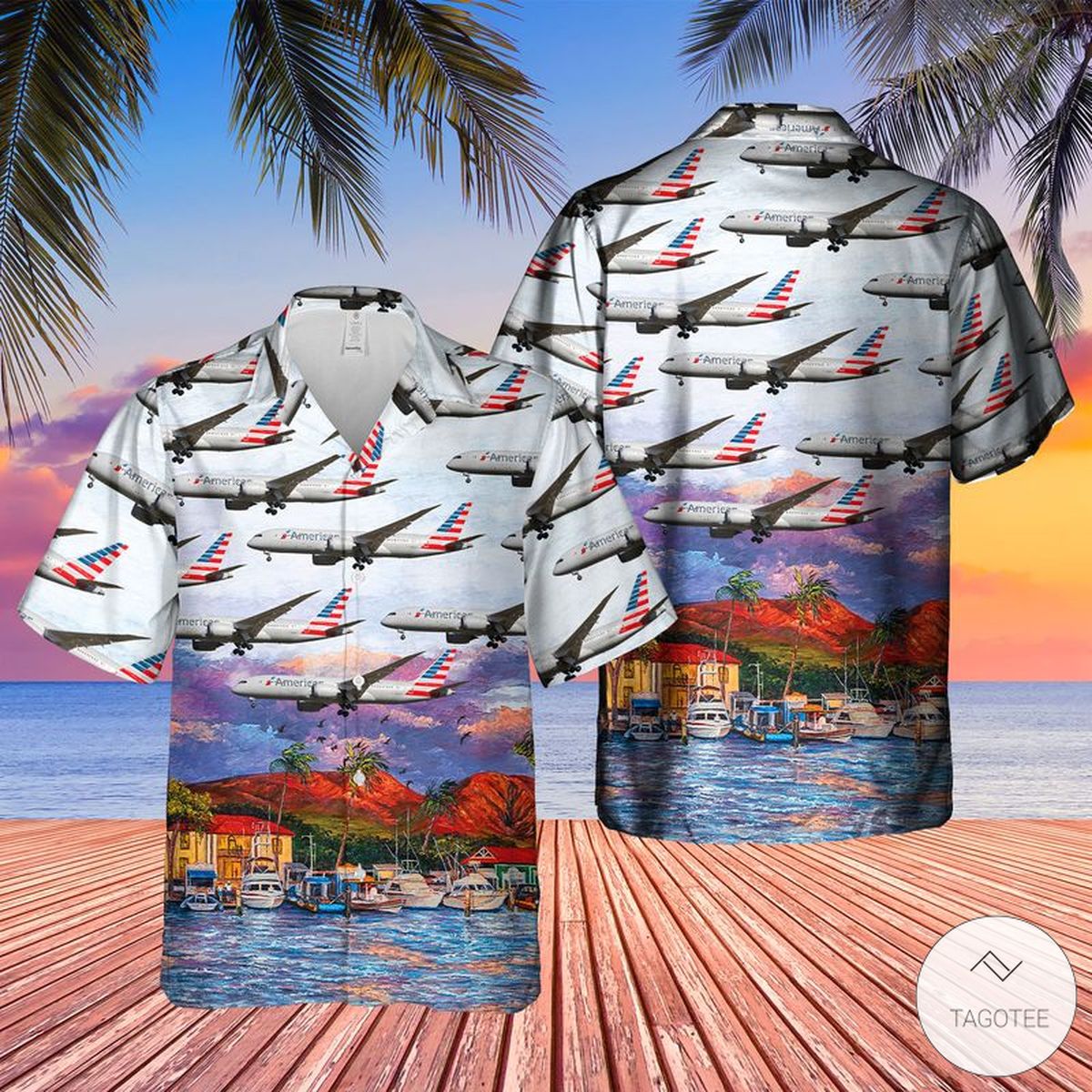 American Airlines Boeing 787-8 Dreamliner Hawaiian Shirt – TAGOTEE