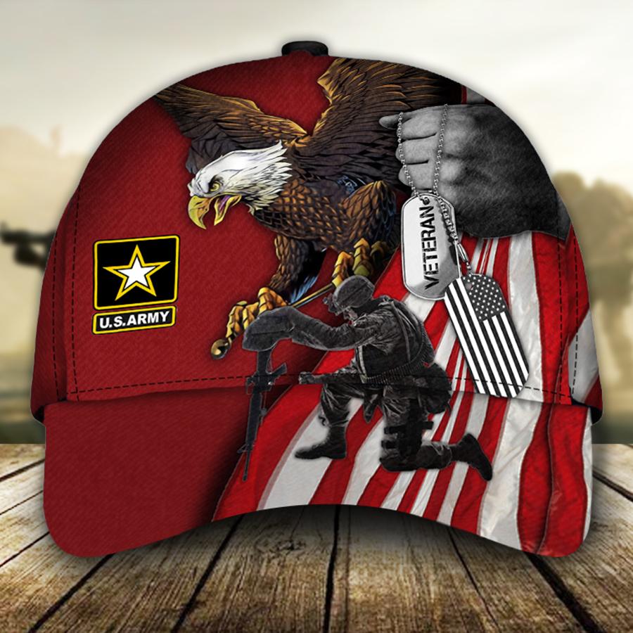 American Flag Eagle U S ARMY Veteran Cap