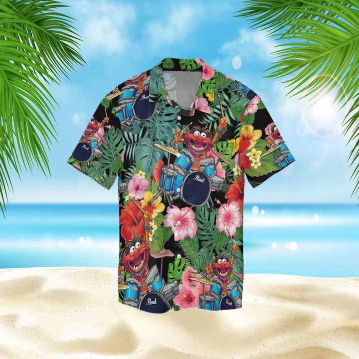 Animal Muppet drum hawaiian shirt