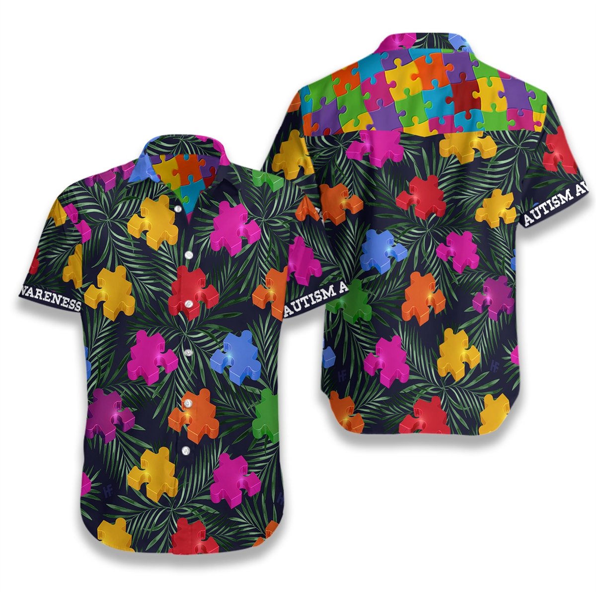 Autism Aweraness Tropical Hawaiian Shirt 3