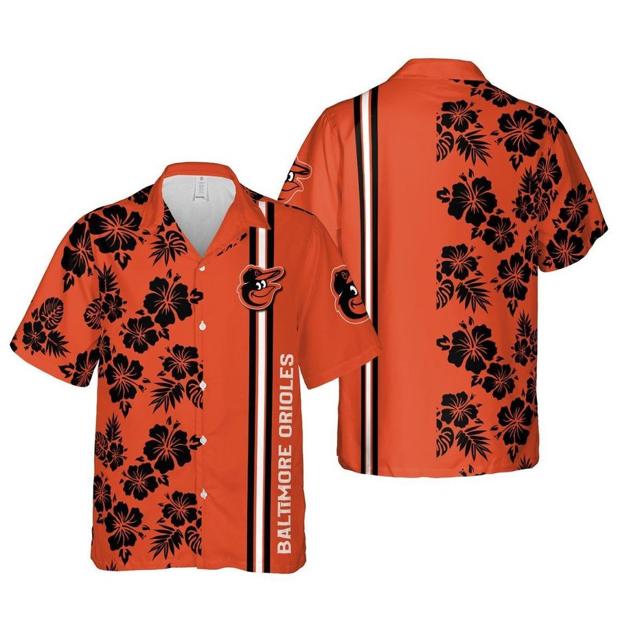 Baltimore orioles floral mlb baseball hawaiian shirt