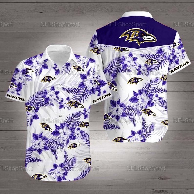 Baltimore ravens hibiscus nfl football hawaiian shirt – Teasearch3d 190721