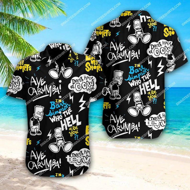 Bart simpson who the hell summer vacation hawaiian shirt 1