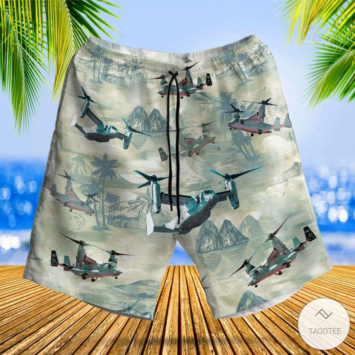 Bell Boeing V 22 Osprey Hawaiian Shirt Beach Shortsz