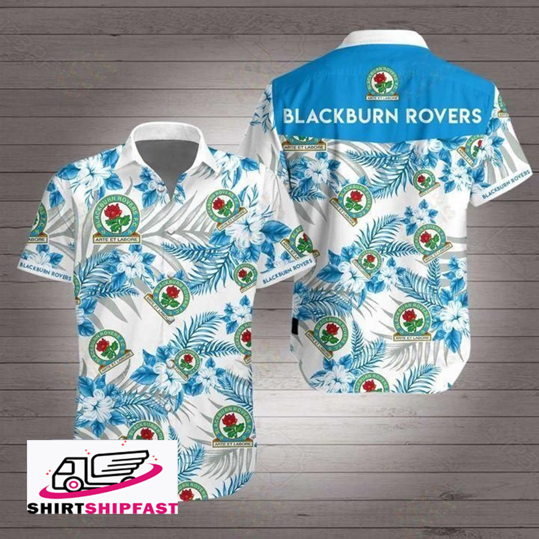 Blackburn Rovers Premier League football hawaiian shirt