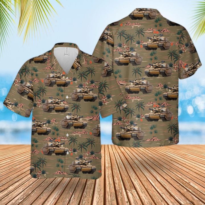 Bristish Army Challenger 2 Combat Vehicle Hawaiian Shirt and short