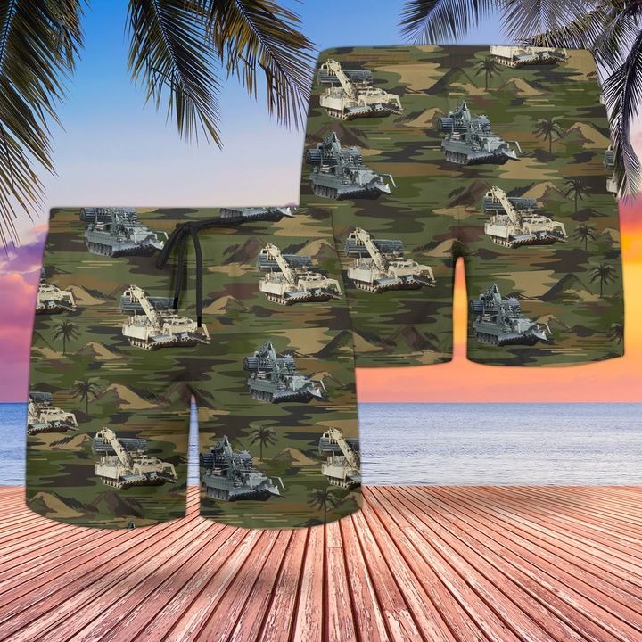 Bristish Army Trojan Assault Breacher Vehicle Hawaiian Shirt and short1