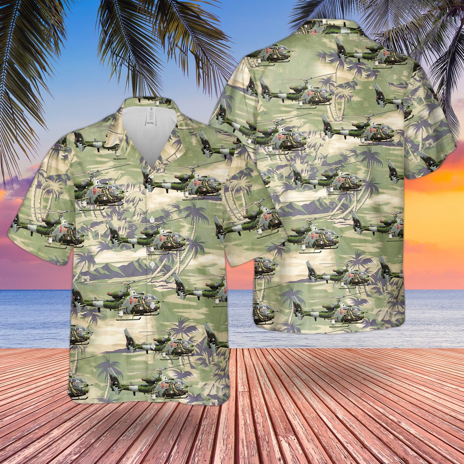 British Army Aerospatiale Gazelle Hawaiian Shirt 1