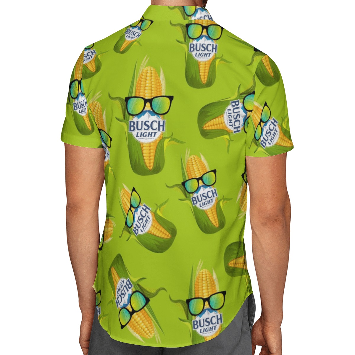 Busch Light corn hawaiian shirt Back