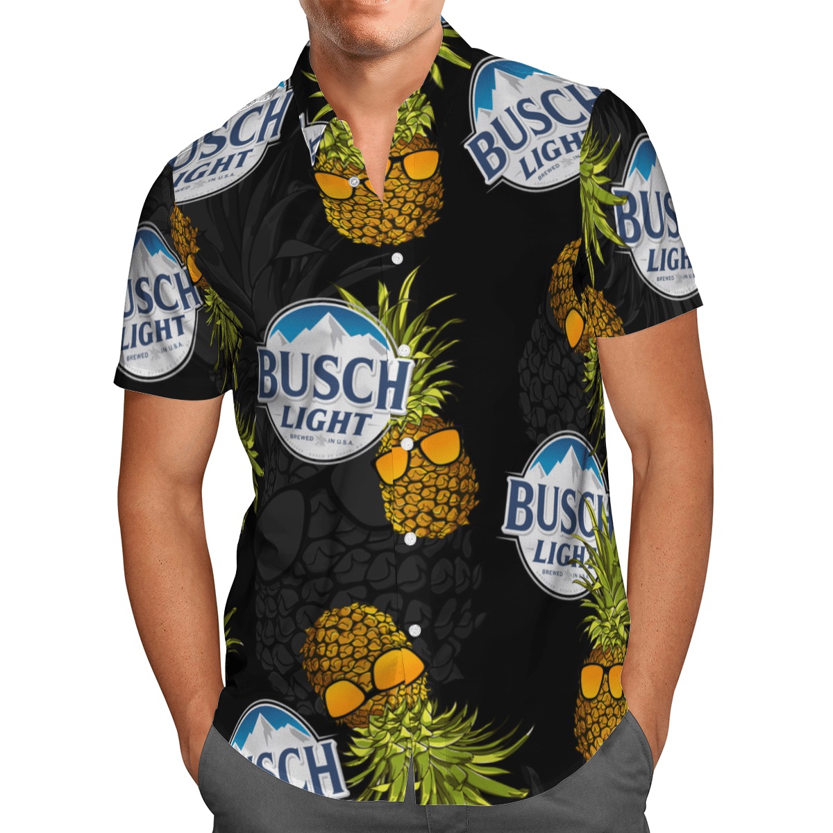 Busch Light pineapple hawaiian shirt - Picture 1