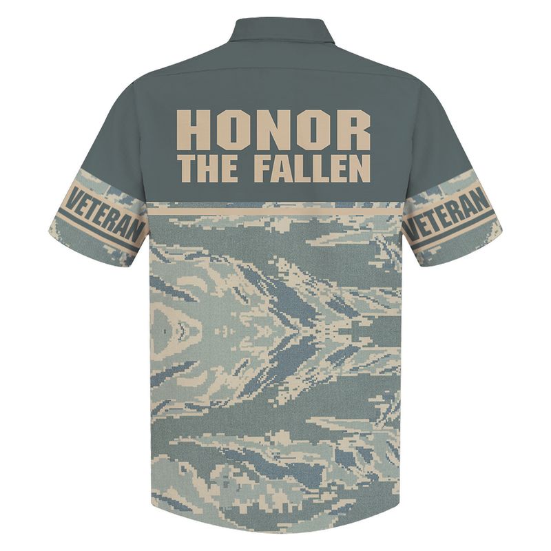 Camo US Air force veteran hawaiian shirt - Picture 1