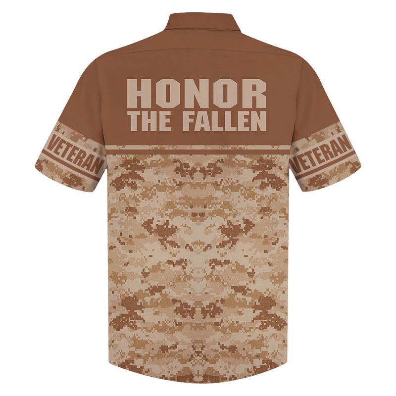 Camo US Marine Corps veteran hawaiian shirt - Picture 1
