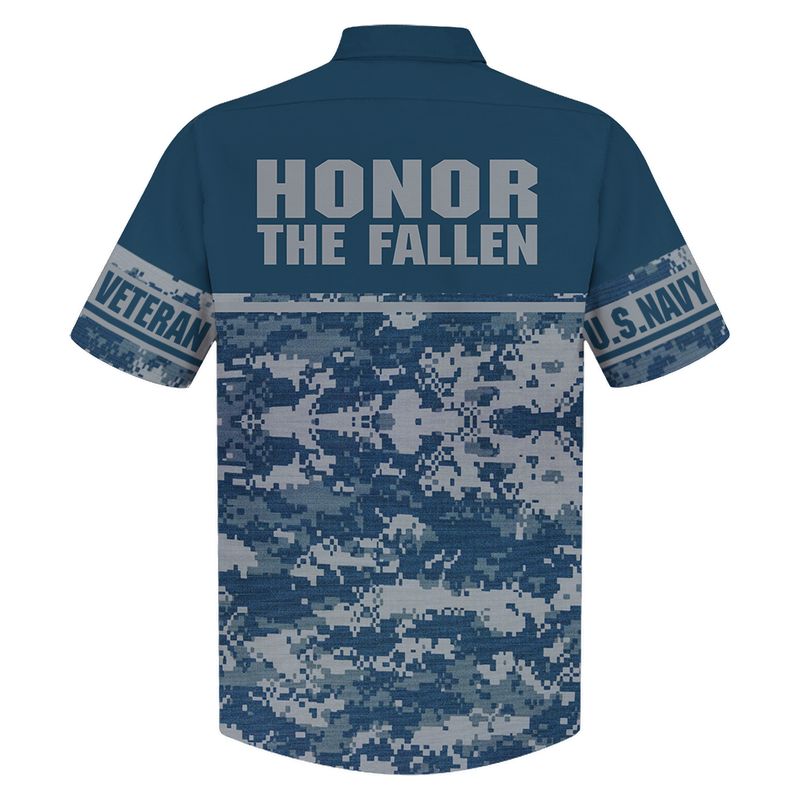 Camo US Navy veteran hawaiian shirt - Picture 1