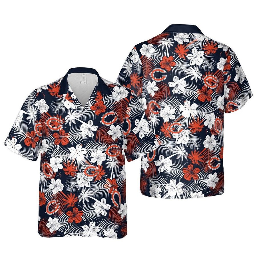 Chicago bears chicago floral nfl football hawaiian shirt