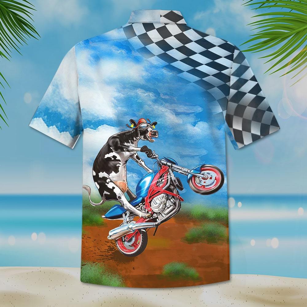 Cow Racing Fun Hawaiian Shirt Beach Short 2