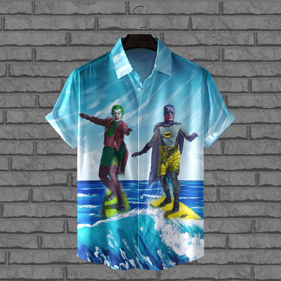 DC Batman and joker surfing hawaiian shirt