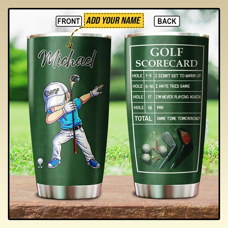 Dabbing Golf Player Golfer scorecard custom Personalized Tumbler2