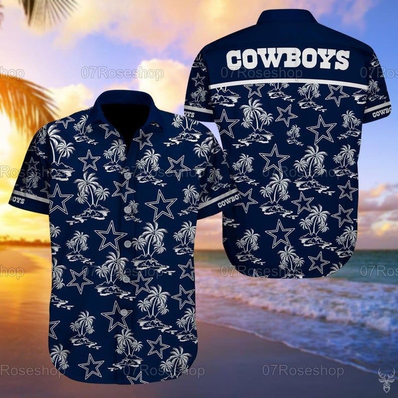 Dallas cowboys summer vacation nfl football hawaiian shirt