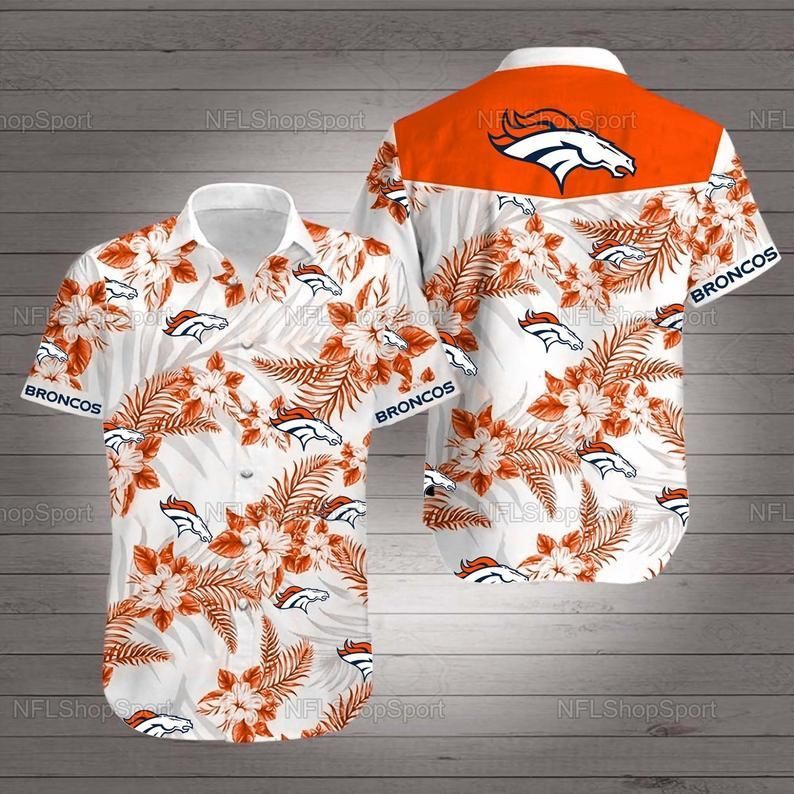 Denver broncos hibiscus nfl football hawaiian shirt