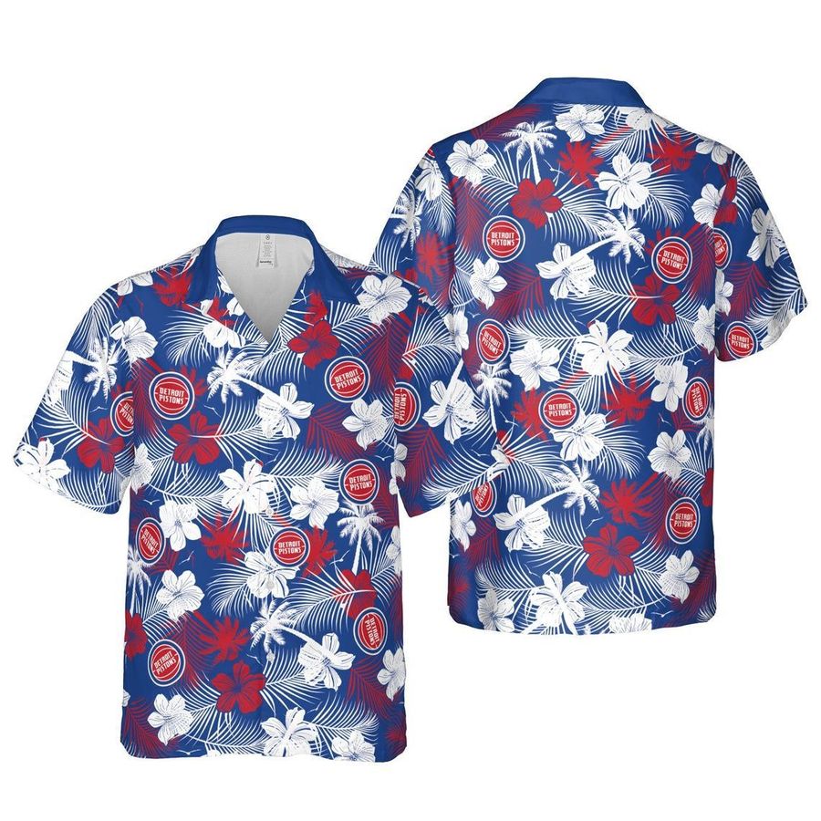 Detroit pistons floral nba basketball hawaiian shirt