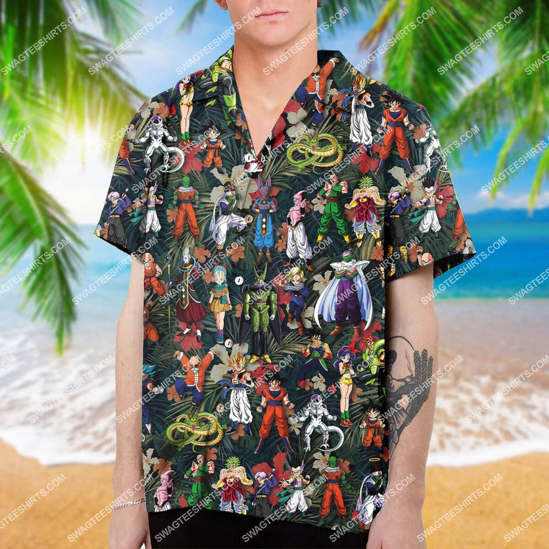 Dragon ball z characters summer vacation hawaiian shirt 1
