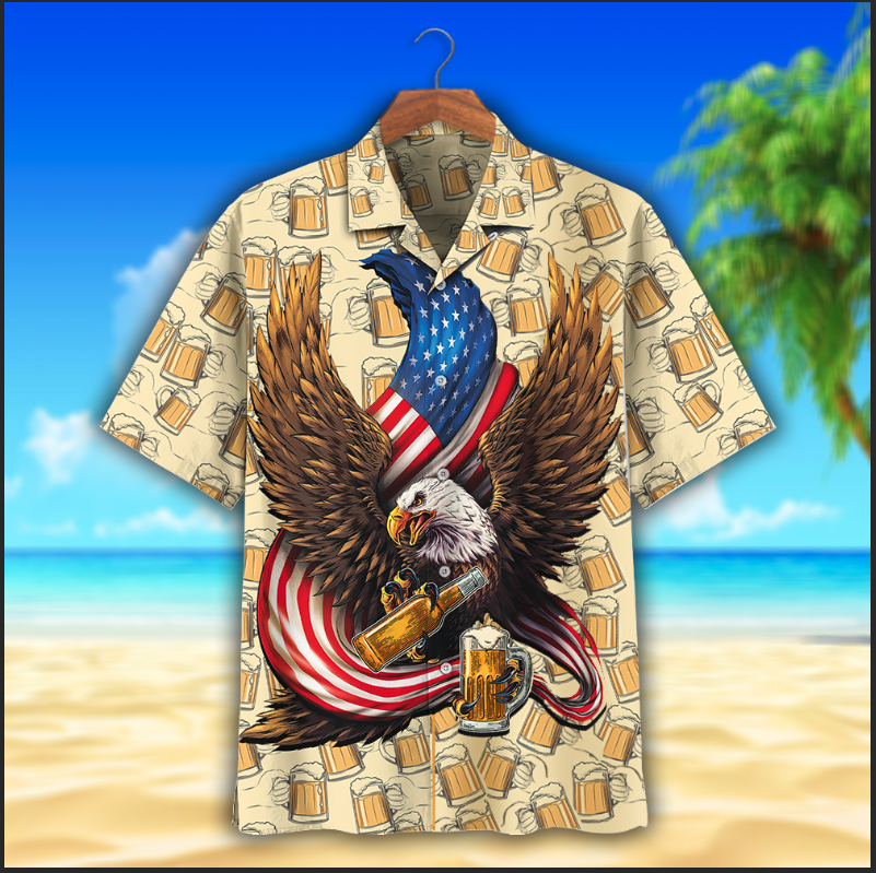 Eagles And Beer Hawaiian Shirt Beach Short