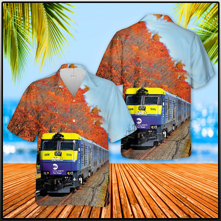 Fall long Island Rail Road Hawaiian shirt and short 2