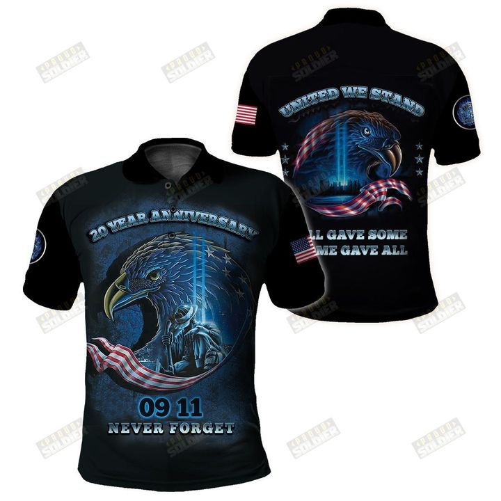 Firefighter 20 year anniversary 09 11 never forget united we stand 3d all over printed shirt - Dnstyles 260721