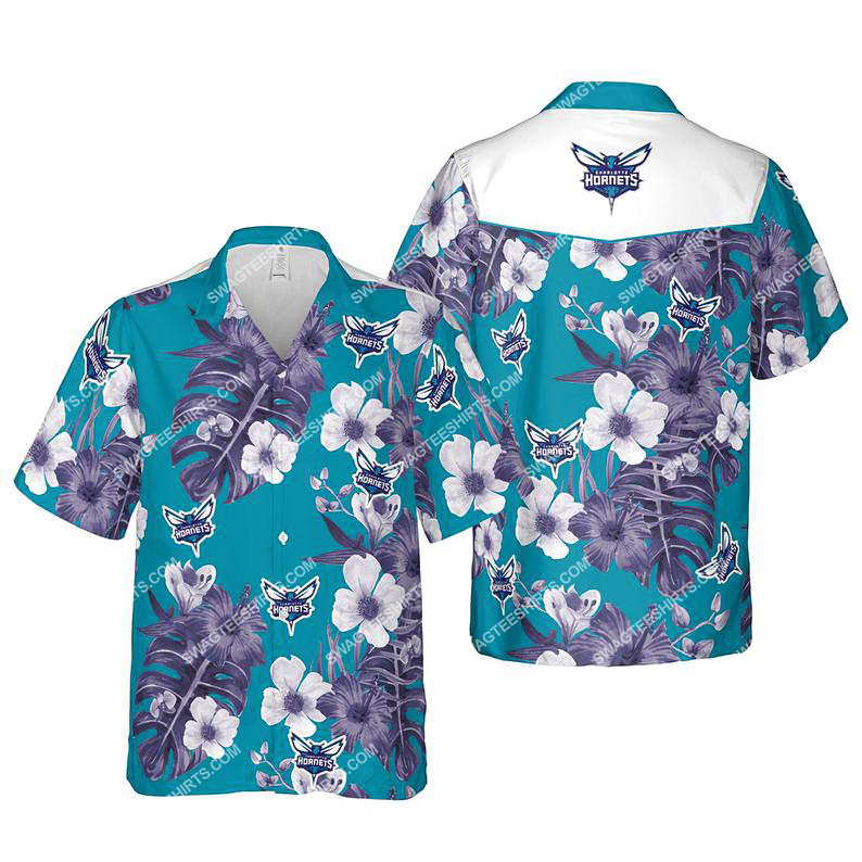 Floral charlotte hornets nba summer vacation hawaiian shirt 1
