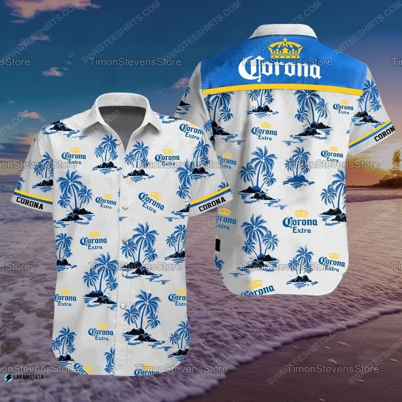 Floral corona beer summer vacation hawaiian shirt 1