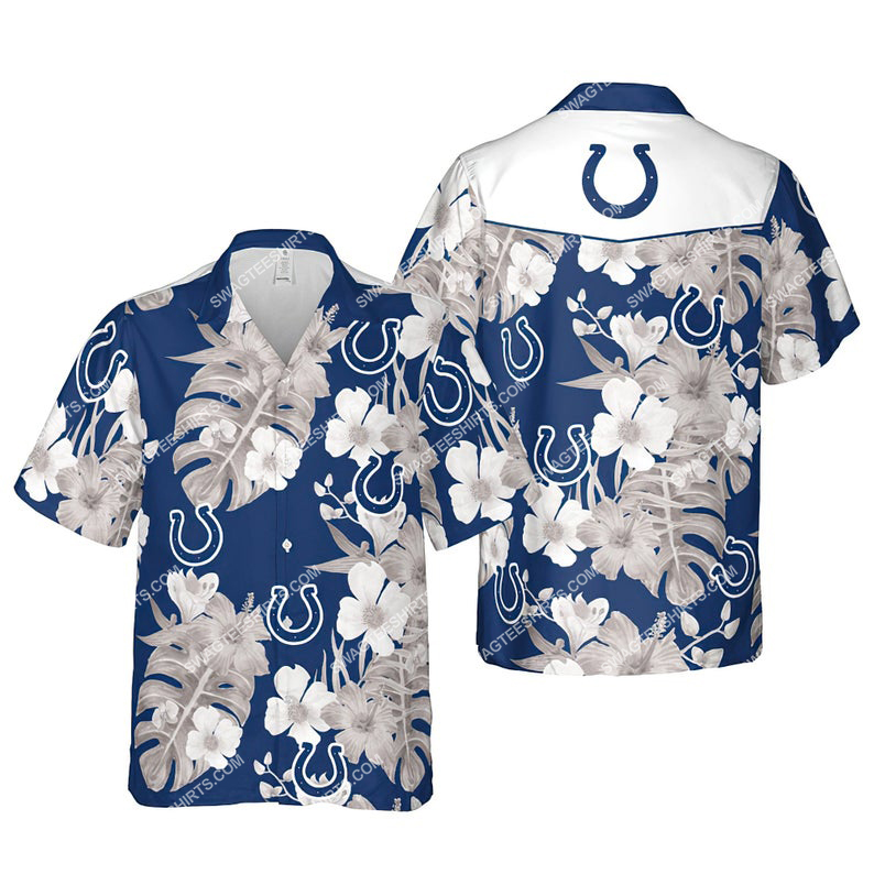 Floral indianapolis colts nfl summer vacation hawaiian shirt 1