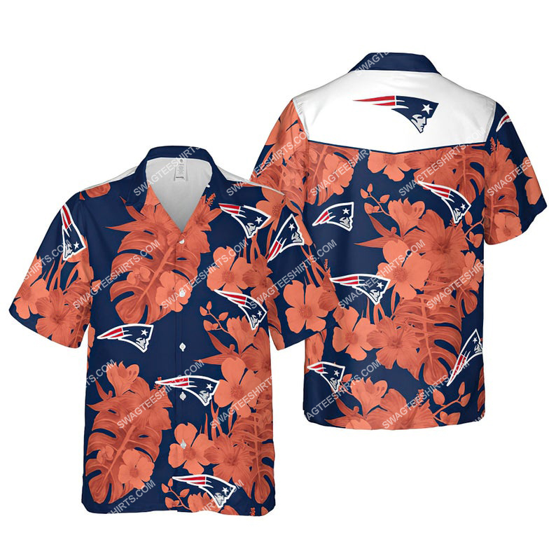 Floral new england patriots nfl summer vacation hawaiian shirt 1