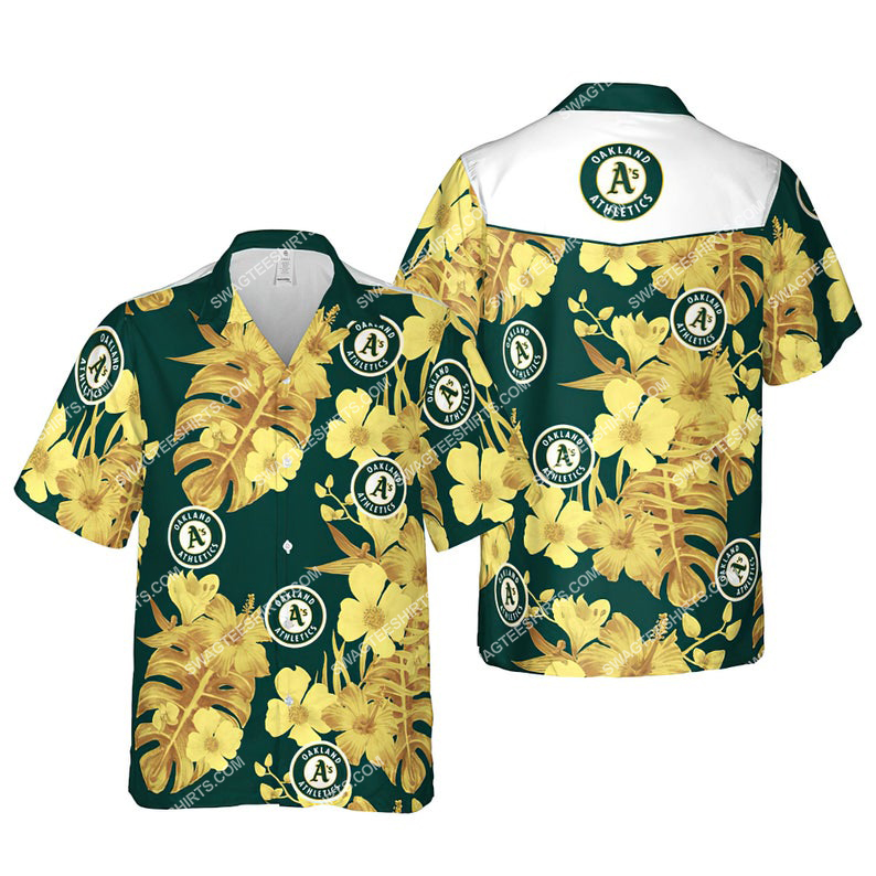 Floral oakland athletics mlb summer vacation hawaiian shirt 1