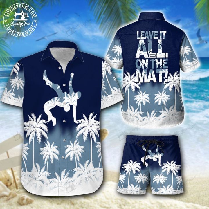 Greco roman wrestling leave it on mat hawaiian shirt beach short