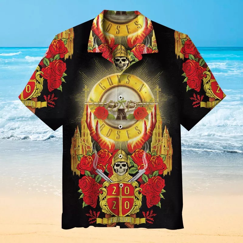 Guns and Roses Short Sleeve Hawaiian Shirt