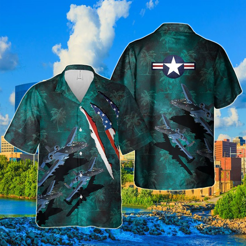 Indiana National Guard 122nd Fighter Wing A-10 Thunderbolt II 100 Years Hawaiian Shirt – Hothot 290721