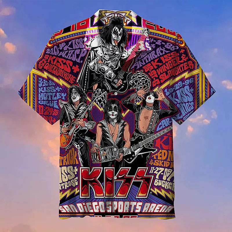 KISS 1973 Metal Rock Band Hawaiian Shirt