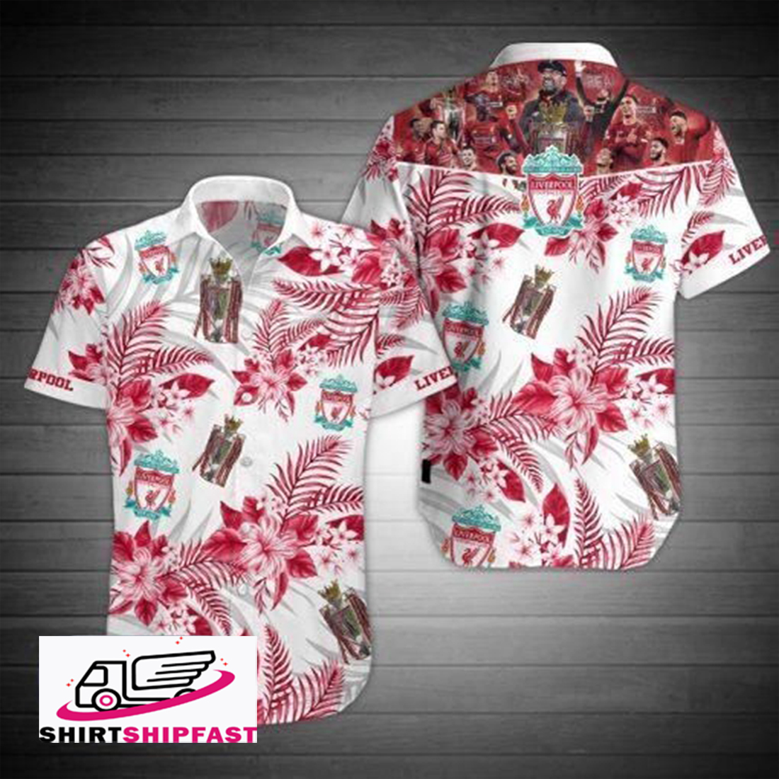 Liverpool FC Premier League football hawaiian shirt