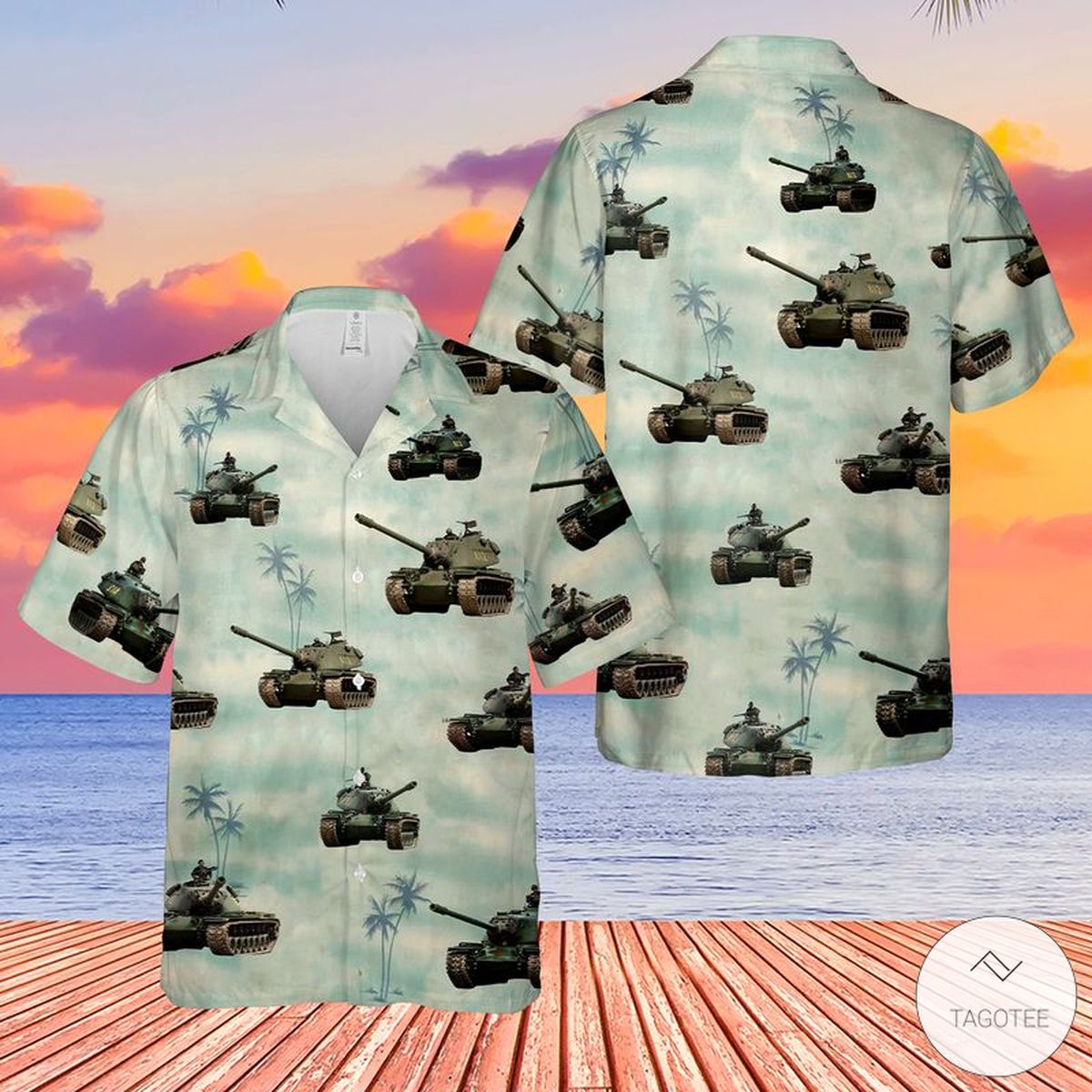 M103 Heavy Tank Hawaiian Shirt Beach Shorts