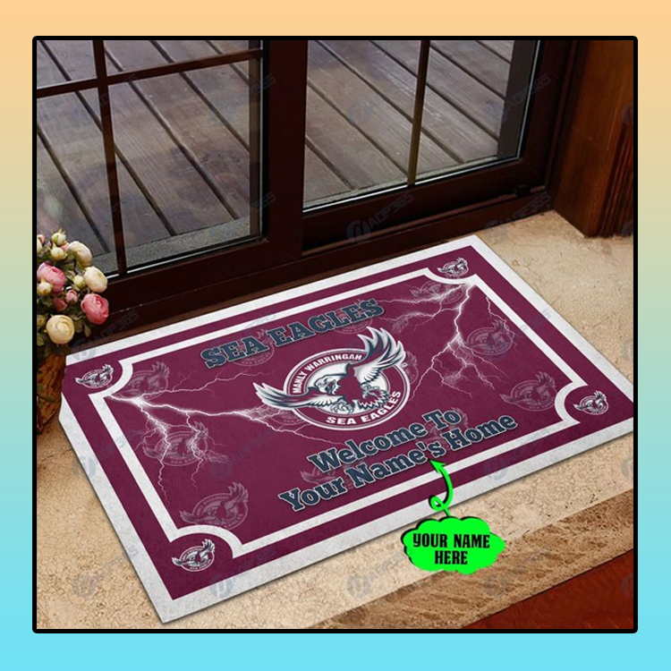 Manly Warringah Sea Eagles welcome to home custom name doormat1