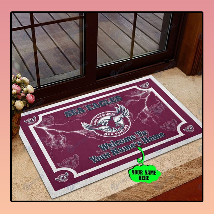 Manly Warringah Sea Eagles welcome to home custom name doormat2