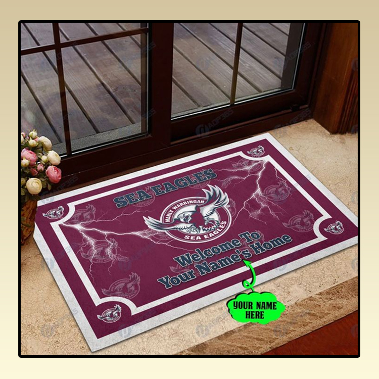 Manly Warringah Sea Eagles welcome to home custom name doormat3